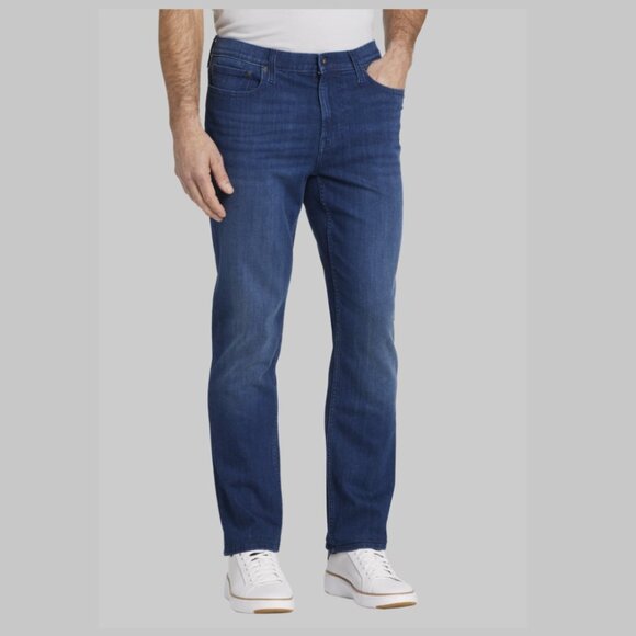NEW 34 X 32 Jos A Bank Slim fit Straight leg Blue Jeans - Picture 1 of 4